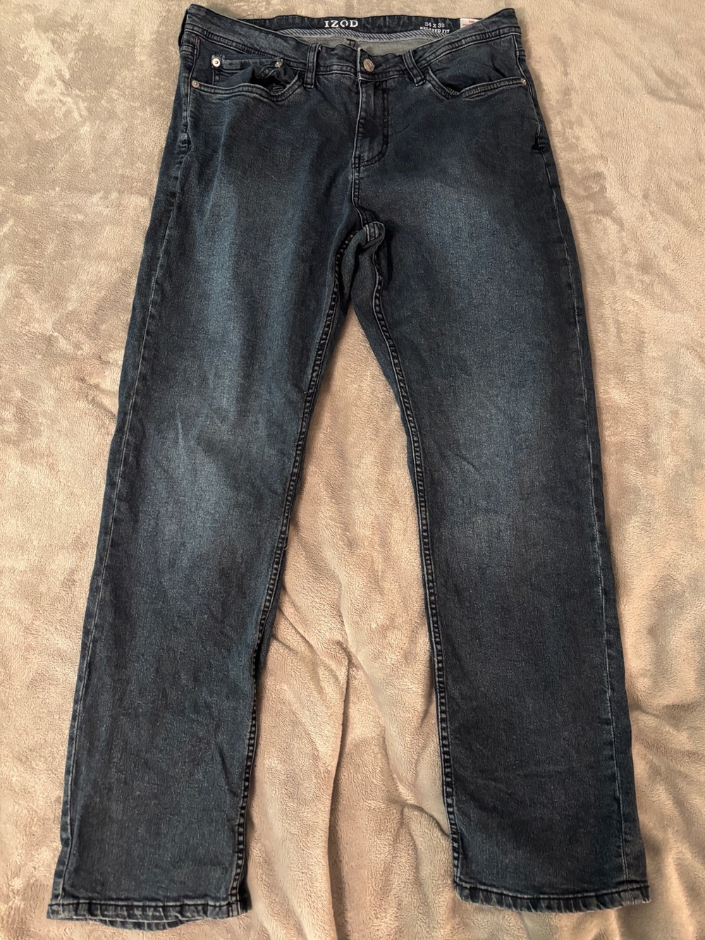 IZOD Relaxed Fit Jeans | Black/Charcoal | 34x32 Classic 5-pocket styling
